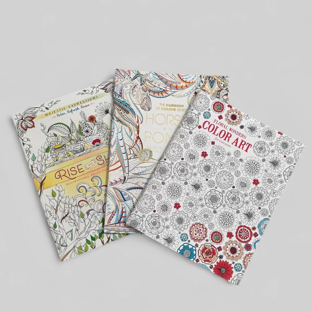 Lot of 3 Adult‎ Coloring Books